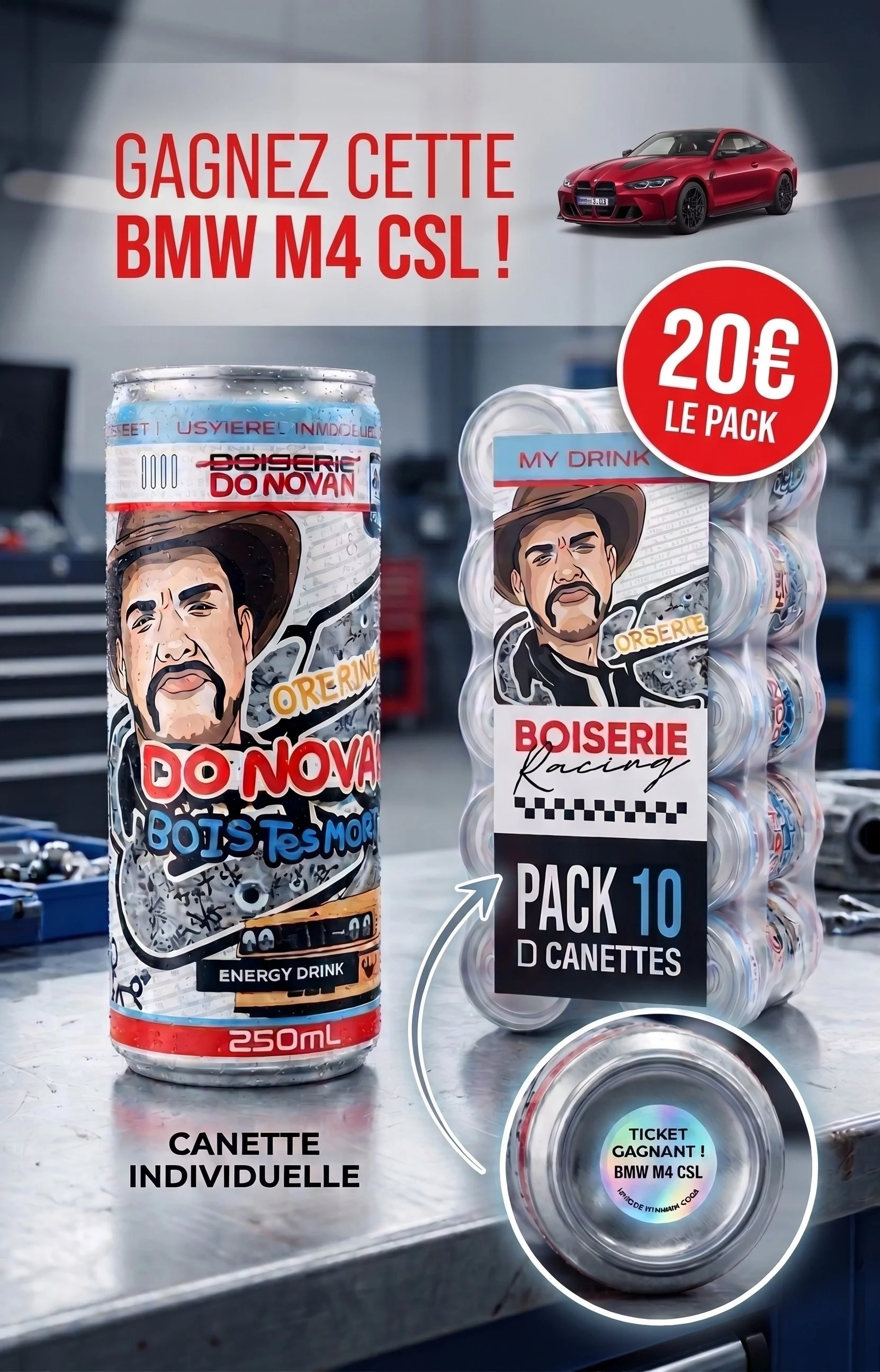 BOISERIE ENERGY Pack de 10 Canettes